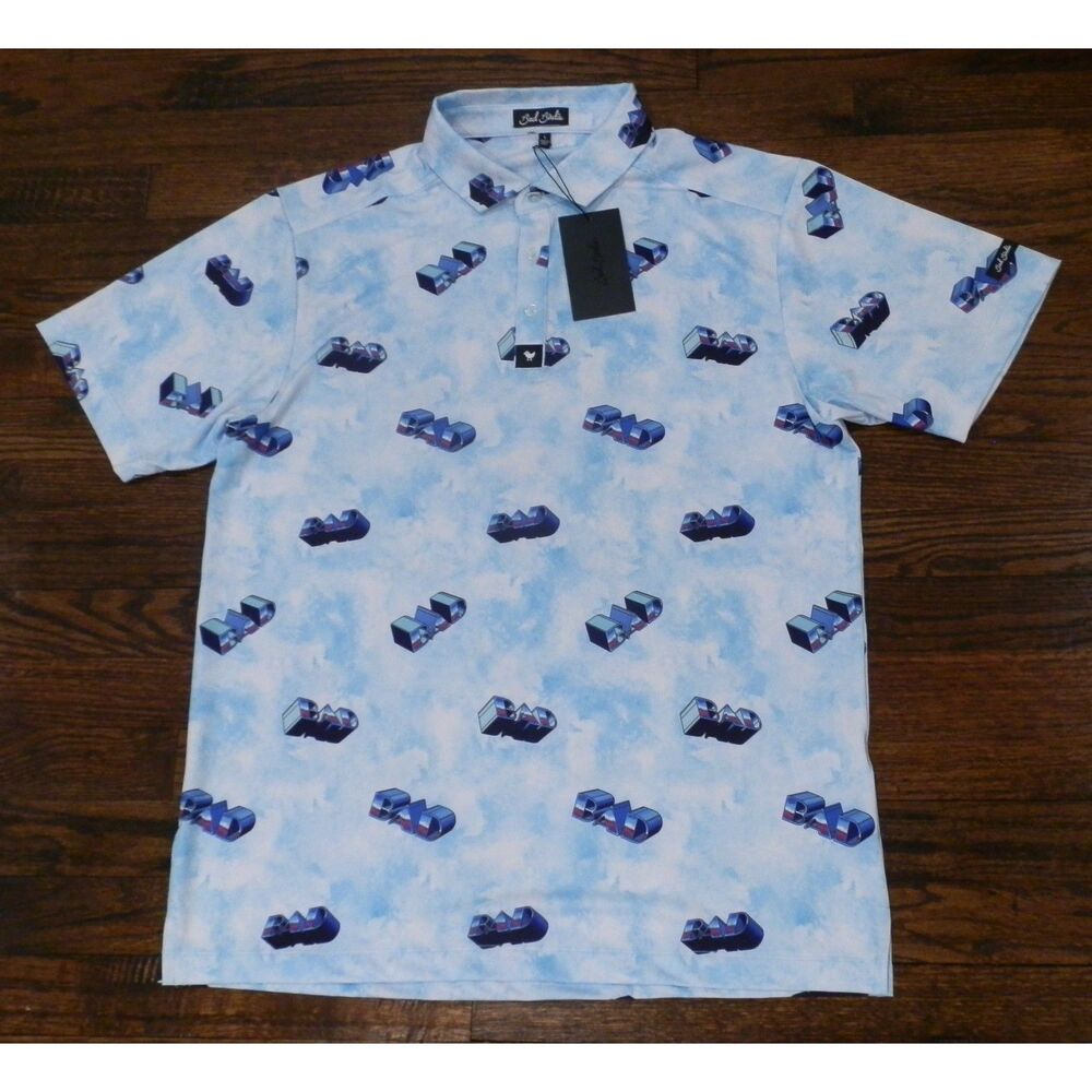 NWT Bad Birdie Retro Bad Core Polo Shirt Mens Large